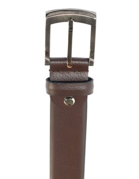 Muffler Men's Leather Belt(Free Size) (Brown)